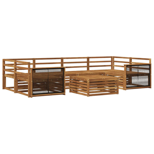 vidaXL Outdoor Sofa Set 7 pcs Natural Solid Acacia Wood