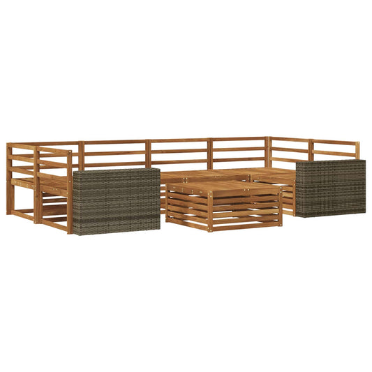 vidaXL Outdoor Sofa Set 7 pcs Natural Solid Acacia Wood