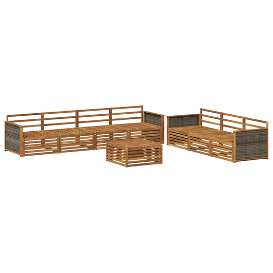 vidaXL Outdoor Sofa Set 8 pcs Natural Solid Acacia Wood