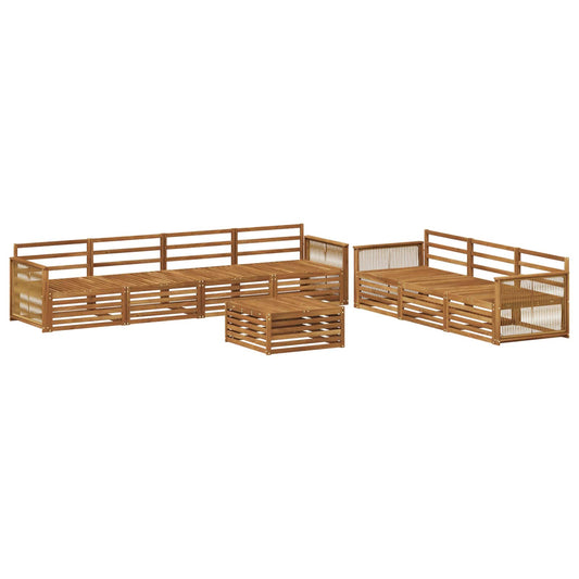 vidaXL Outdoor Sofa Set 8 pcs Natural Solid Acacia Wood