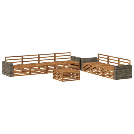 vidaXL Outdoor Sofa Set 8 pcs Natural Solid Acacia Wood