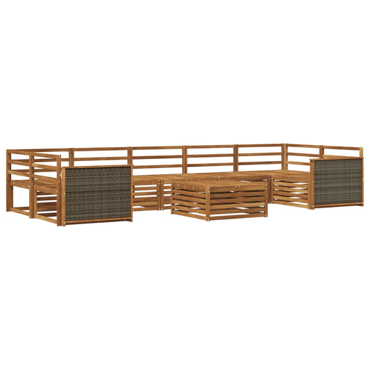 vidaXL Outdoor Sofa Set 8 pcs Natural Solid Acacia Wood