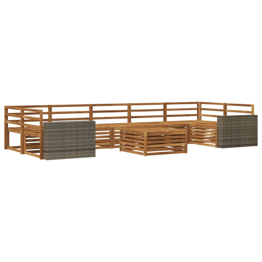vidaXL Outdoor Sofa Set 8 pcs Natural Solid Acacia Wood