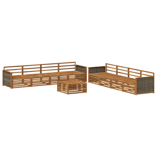 vidaXL Outdoor Sofa Set 9 pcs Natural Solid Acacia Wood