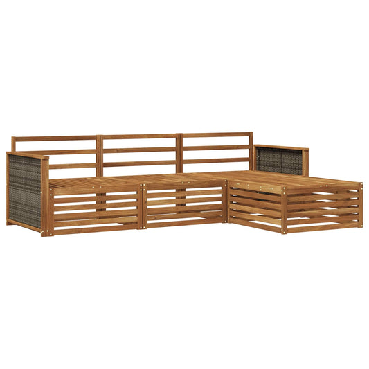 vidaXL Outdoor Sofa Set 4 pcs Natural Solid Acacia Wood