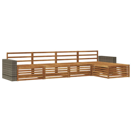 vidaXL Outdoor Sofa Set 5 pcs Natural Solid Acacia Wood