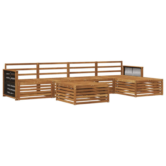 vidaXL Outdoor Sofa Set 6 pcs Natural Solid Acacia Wood