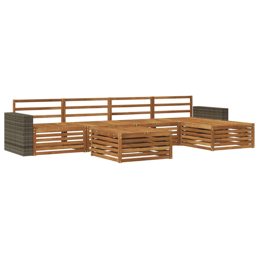 vidaXL Outdoor Sofa Set 6 pcs Natural Solid Acacia Wood
