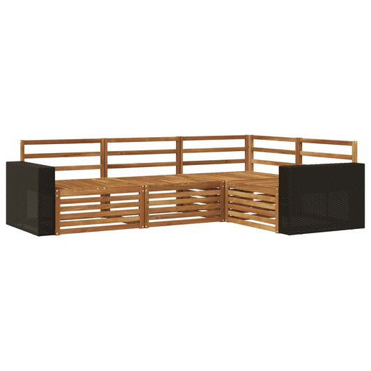 vidaXL Outdoor Sofa Set 4 pcs Natural Solid Acacia Wood