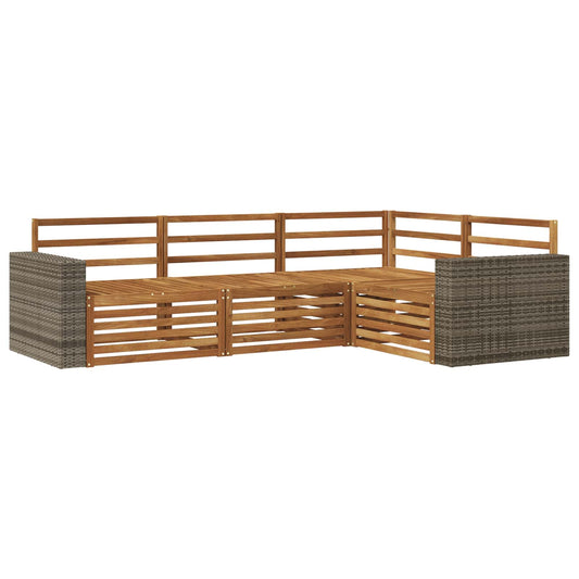vidaXL Outdoor Sofa Set 4 pcs Natural Solid Acacia Wood