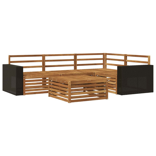 vidaXL Outdoor Sofa Set 5 pcs Natural Solid Acacia Wood