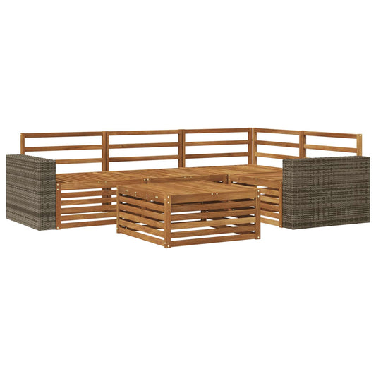 vidaXL Outdoor Sofa Set 5 pcs Natural Solid Acacia Wood