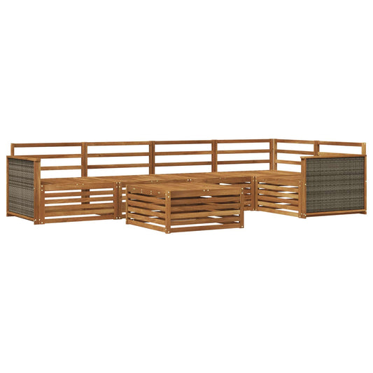 vidaXL Outdoor Sofa Set 6 pcs Natural Solid Acacia Wood