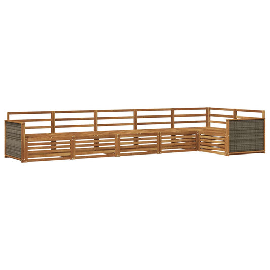vidaXL Outdoor Sofa Set 6 pcs Natural Solid Acacia Wood