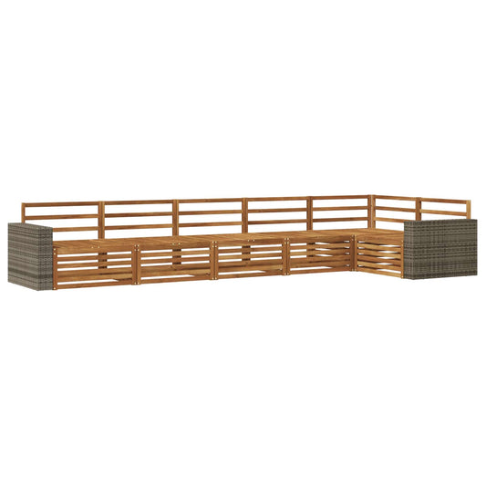vidaXL Outdoor Sofa Set 6 pcs Natural Solid Acacia Wood