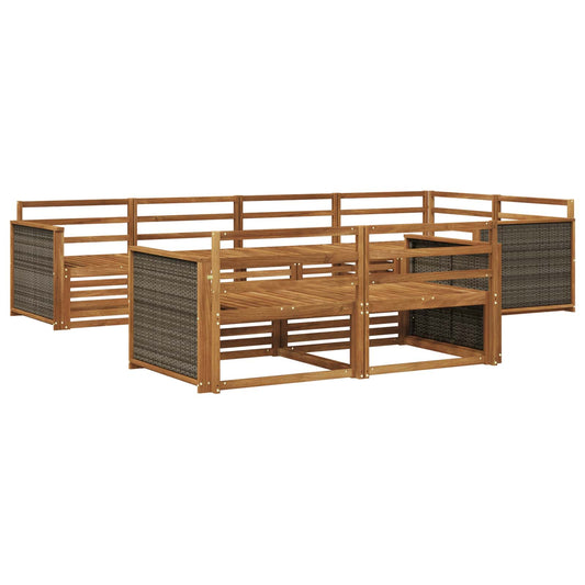 vidaXL Outdoor Sofa Set 7 pcs Natural
