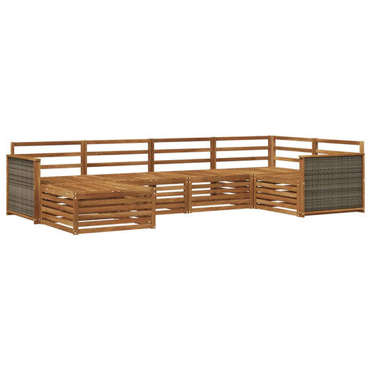 vidaXL Outdoor Sofa Set 6 pcs Natural