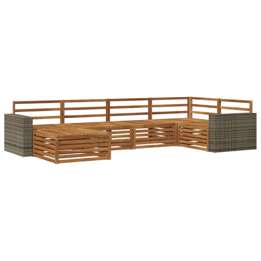 vidaXL Outdoor Sofa Set 6 pcs Natural