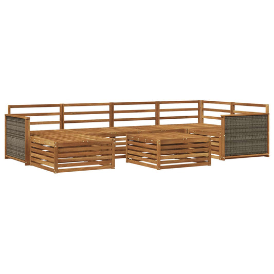 vidaXL Outdoor Sofa Set 7 pcs Natural