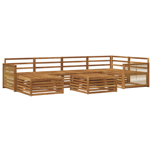 vidaXL Outdoor Sofa Set 7 pcs Natural