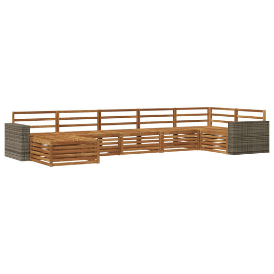 vidaXL Outdoor Sofa Set 7 pcs Natural