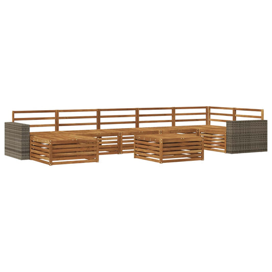 vidaXL Outdoor Sofa Set 8 pcs Natural