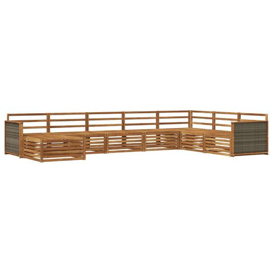 vidaXL Outdoor Sofa Set 8 pcs Natural Solid Acacia Wood