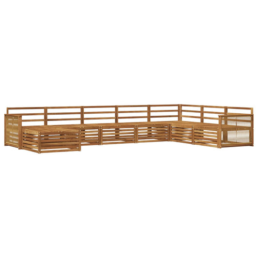 vidaXL Outdoor Sofa Set 8 pcs Natural Solid Acacia Wood