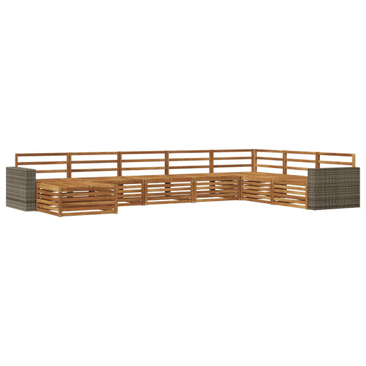 vidaXL Outdoor Sofa Set 8 pcs Natural Solid Acacia Wood