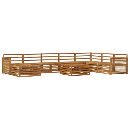 vidaXL Outdoor Sofa Set 9 pcs Natural Solid Acacia Wood