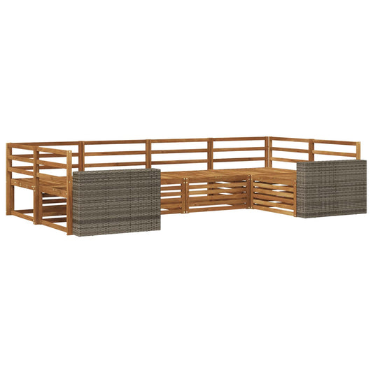 vidaXL Outdoor Sofa Set 6 pcs Natural Solid Acacia Wood
