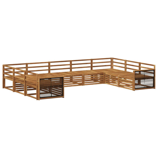 vidaXL Outdoor Sofa Set 9 pcs Natural Solid Acacia Wood