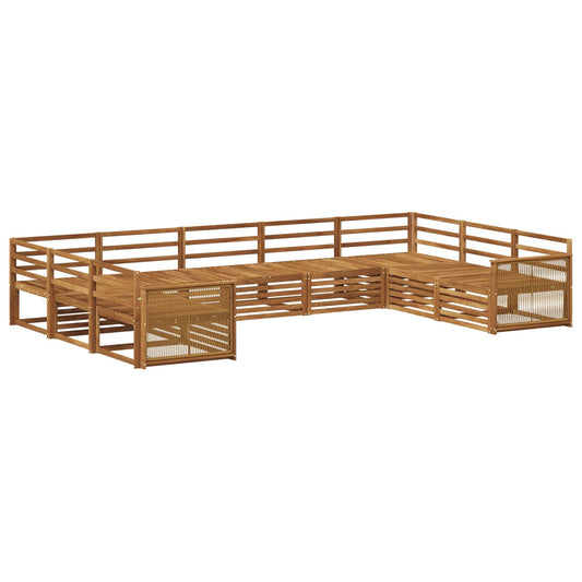 vidaXL Outdoor Sofa Set 9 pcs Natural Solid Acacia Wood