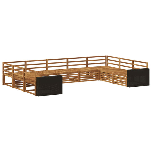 vidaXL Outdoor Sofa Set 9 pcs Natural Solid Acacia Wood