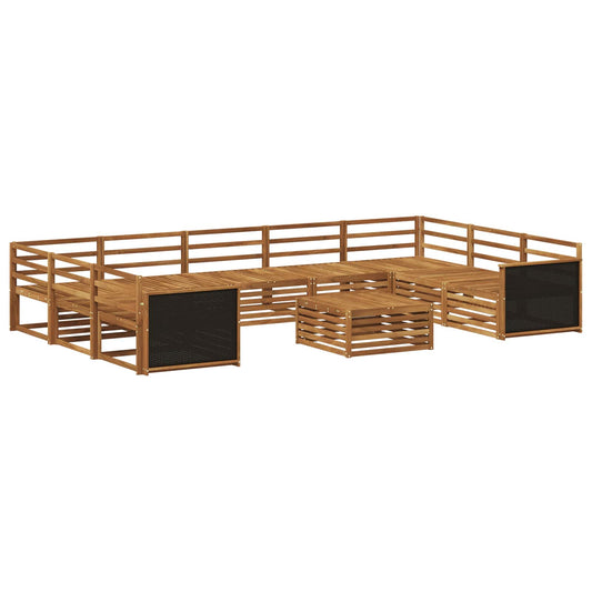 vidaXL Outdoor Sofa Set 10 pcs Natural Solid Acacia Wood