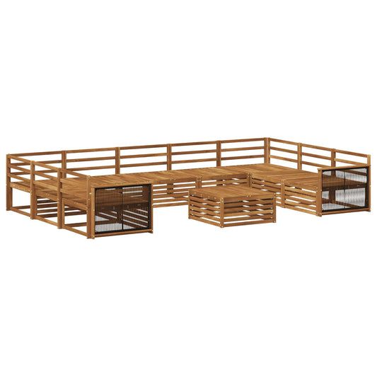 vidaXL Outdoor Sofa Set 10 pcs Natural Solid Acacia Wood