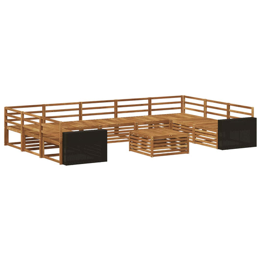 vidaXL Outdoor Sofa Set 10 pcs Natural Solid Acacia Wood