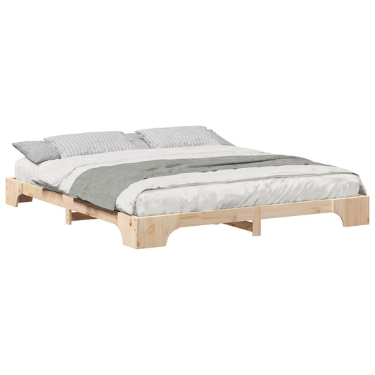 vidaXL Bed Frame Brown 180 x 220 cm Solid Pine Wood