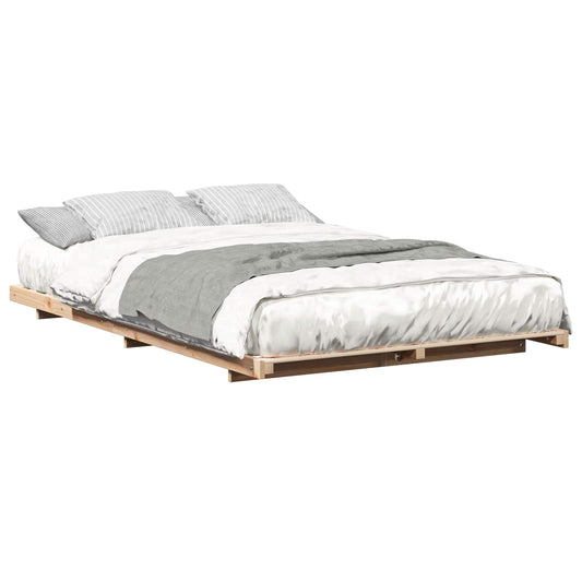 vidaXL Bed Frame Brown 120 x 190 cm Solid Pine Wood
