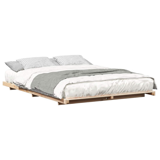 vidaXL Bed Frame Brown 160 x 220 cm Solid Pine Wood