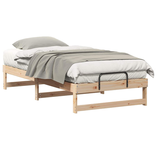 vidaXL Bed Frame Brown 90 x 190 cm Solid Pine Wood