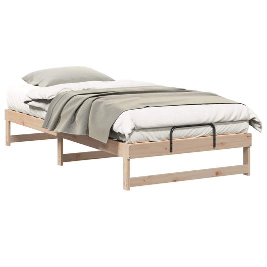 vidaXL Bed Frame Brown 100 x 210 cm Solid Pine Wood