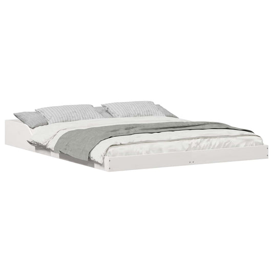 vidaXL Bed Frame White 160 x 200 cm Solid Pine Wood