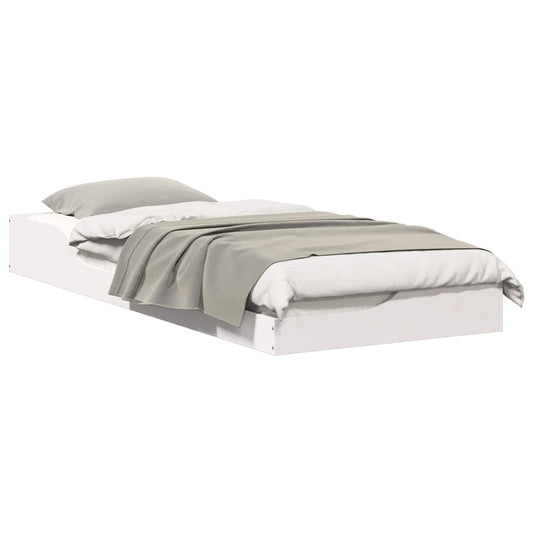 vidaXL Bed Frame White 80 x 220 cm Solid Pine Wood