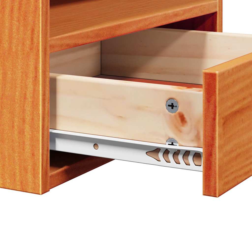 vidaXL Bedside Table 2 pcs Wax Brown 38 x 36 x 29.5 cm Solid pine wood