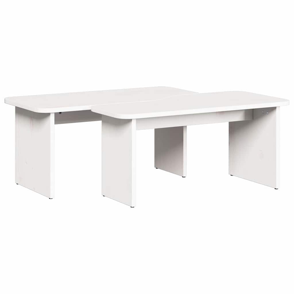 vidaXL Coffee Table 2 pcs White Solid pine wood