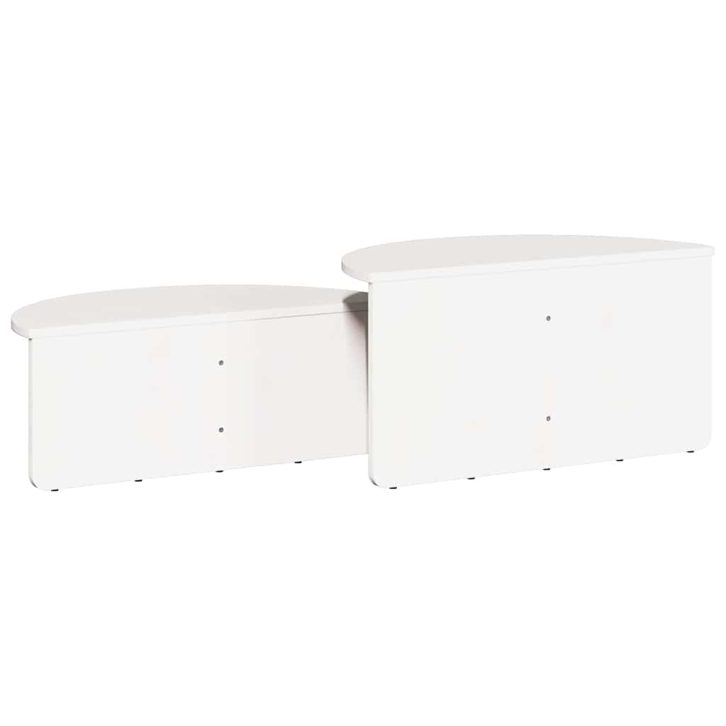 vidaXL Coffee Table 2 pcs White Solid pine wood