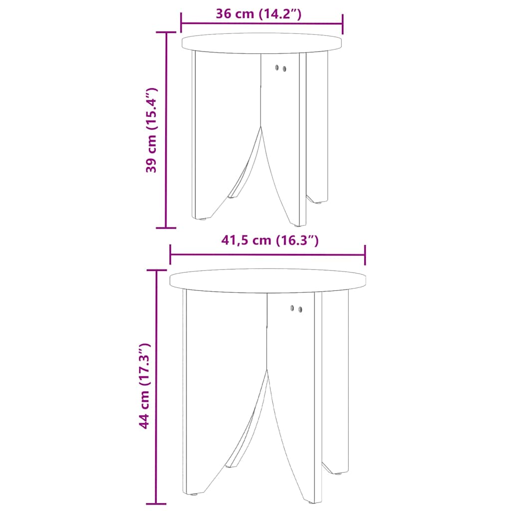 vidaXL Coffee Table 2 pcs Natural