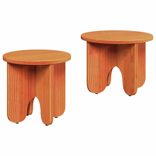 vidaXL Coffee Table 2 pcs Wax Brown Solid Pine wood