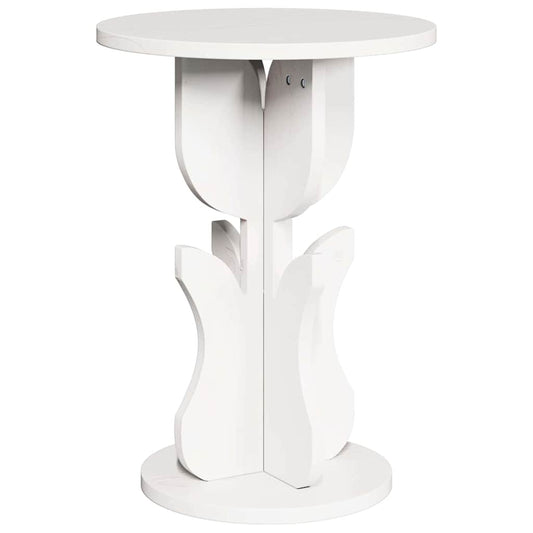 vidaXL Coffee Table White 39.5 x 39.5 x 53.5 cm Solid pine wood